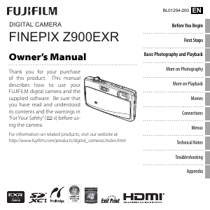 Handleiding Fujifilm FinePix Z909EXR Digitale camera