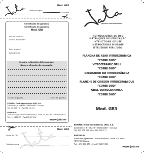 Manual Jata GR3A Grelhador de mesa