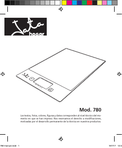 Mode d’emploi Jata 780 Balance de cuisine