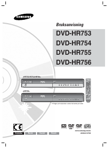 Bruksanvisning Samsung DVD-HR756 DVD spelare