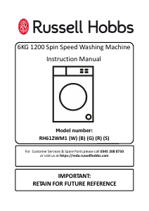 Manual Russell Hobbs RH612WM1W Washing Machine