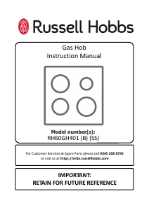 Manual Russell Hobbs RH60GH401B Hob
