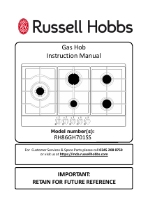 Manual Russell Hobbs RH86GH701SS Hob