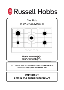 Manual Russell Hobbs RH75GH602SS Hob