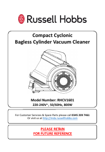 Manual Russell Hobbs RHCV1601 Vacuum Cleaner