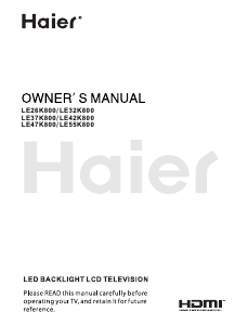 Handleiding Haier LE26K800 LED televisie