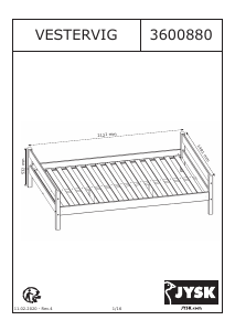 Instrukcja JYSK Vestervig (140x200) Rama łóżka