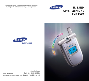 Bruksanvisning Samsung SGH-P100 Mobiltelefon