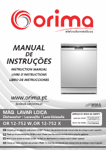 Manual Orima OR 12-752 X Máquina de lavar louça