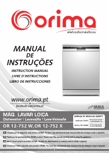 Bruksanvisning Orima OR 12-752 W Diskmaskin