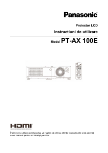 Manual Panasonic PT-AX100E Proiector