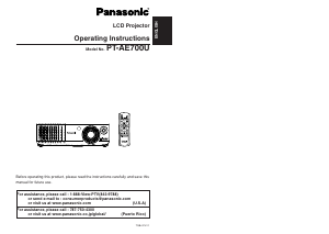 Handleiding Panasonic PT-AE700U Beamer