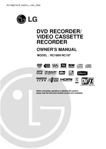 Bruksanvisning LG RC197S DVD spelare