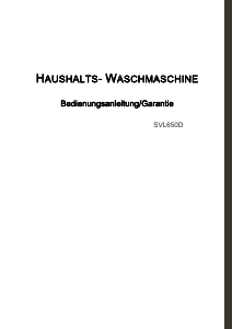 Bedienungsanleitung Svan SVL650D Waschmaschine