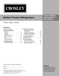Manual Crosley XFE26JSMSS Fridge-Freezer