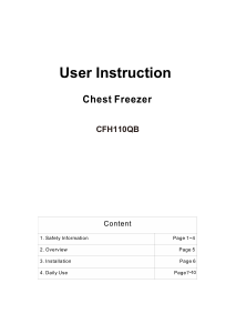 Bruksanvisning Crosley CFH110QW/QB Frys