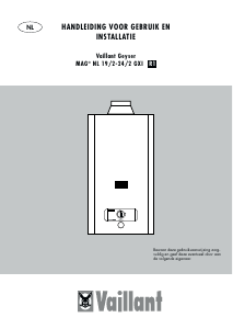 Handleiding Vaillant MAG NL 19/2 GXI R1 Geiser