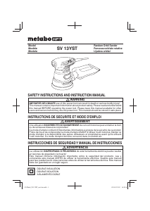 Mode d’emploi Metabo SV 13YST Ponceuse excentrique