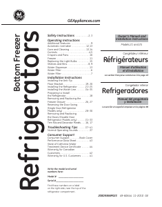 Mode d’emploi GE PFCS1RKZSS Réfrigérateur combiné