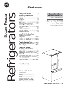 Manual GE PYE23PSDSS Fridge-Freezer