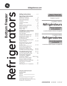 Mode d’emploi GE PFSS5NFYSS Réfrigérateur combiné