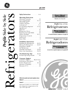 Mode d’emploi GE PSC25NSWSS Réfrigérateur combiné