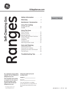 Manual GE PCGS920EEJES Range