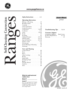 Mode d’emploi GE JCS968SKSS Cuisinière