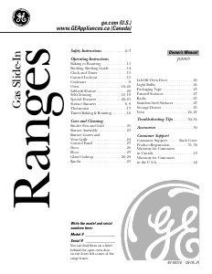 Mode d’emploi GE JGS905BEKBB Cuisinière