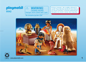 Manual Playmobil set 9542 Egyptians Maleta egito