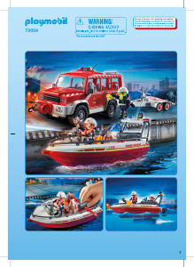 Bedienungsanleitung Playmobil set 70054 Rescue Feuerwehrfahrzeug mit Löschboot 