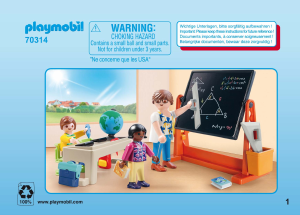 Manual Playmobil set 70314 City Life School