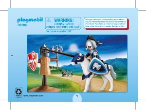 Mode d’emploi Playmobil set 70106 Knights Valisette chevalier et entrainement
