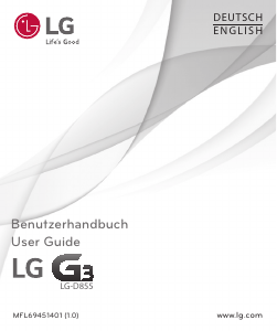 Manual LG D855 Mobile Phone