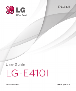 Manual LG E410I Mobile Phone