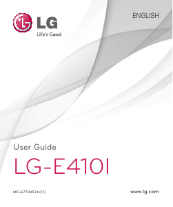 Bruksanvisning LG E410I Mobiltelefon