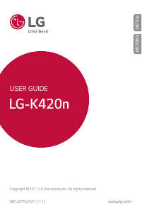 Manual LG K420n Mobile Phone