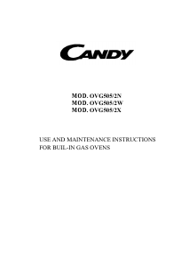Manual Candy OVG 505/2 N Oven