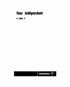 Mode d’emploi Rosières F 200 T Four