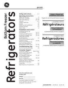 Mode d’emploi GE PGCS1PJXSS Réfrigérateur combiné