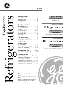 Mode d’emploi GE PTS22SCSSS Réfrigérateur combiné