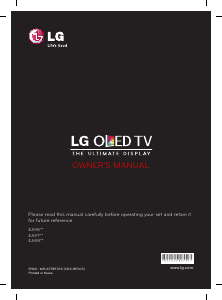 Handleiding LG 55EA880V OLED televisie