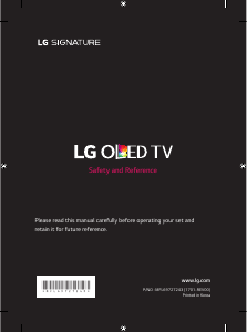 Mode d’emploi LG OLED65W7V Téléviseur OLED