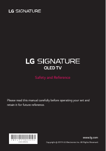 Bruksanvisning LG OLED65W9PLA OLED TV