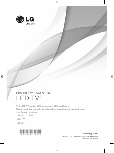 Manual de uso LG 55LB5820 Televisor de LED