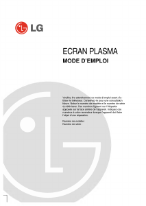 Mode d’emploi LG 42PM1M Téléviseur plasma