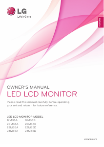 Bruksanvisning LG 20M35A-B LED skärm