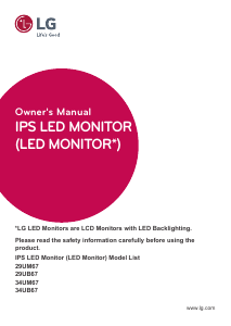 Bruksanvisning LG 29UB67-B LED skärm