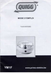 Mode d’emploi Quigg YM1F Yaourtière