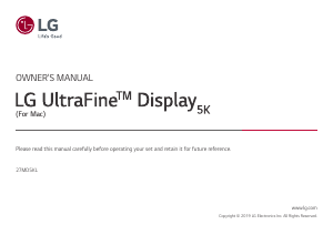 Bruksanvisning LG 27MD5KL-B LED skärm